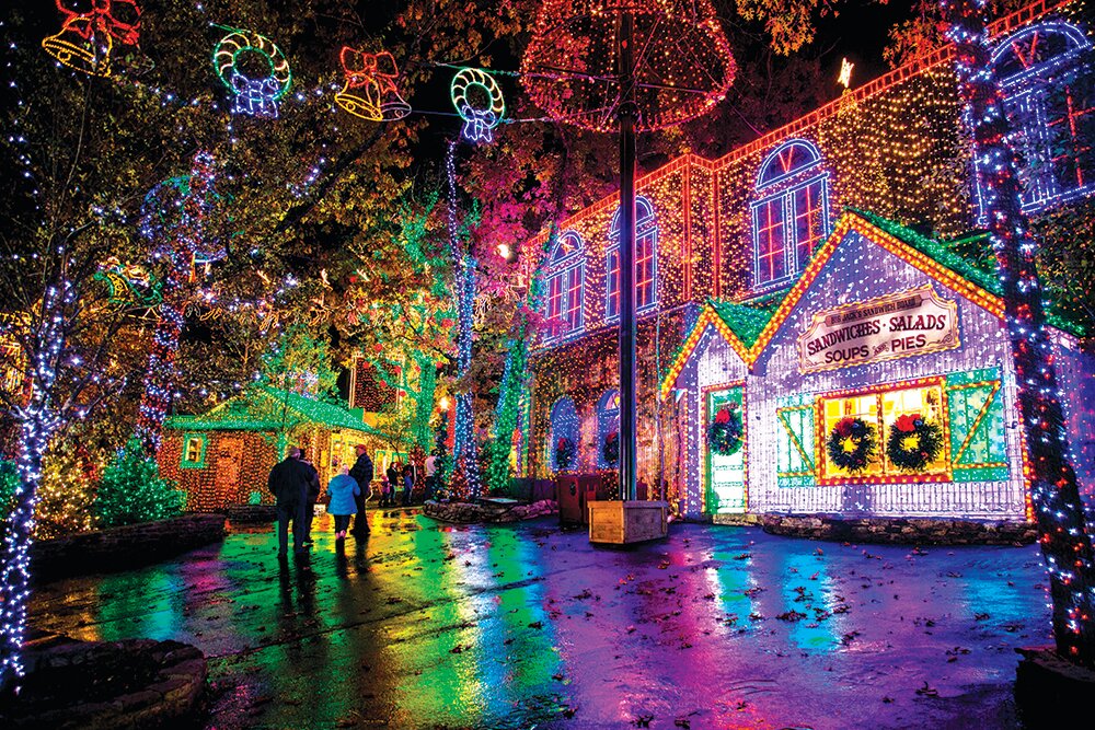 Silver Dollar City is bedecked in 6.5 million lights this year – with decorating starting in the heat of July.